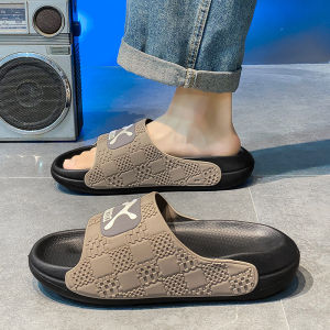 Mens Summer Trendy Brand Outdoor Slip-On Anti-Slip Thick Bottom Sandals Youth Sports Beach Slippers Comfortable Flat Footwear