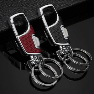 Durable Metal Car Keychain Mens Waist Hanging Keychain Pendant Motorcycle Keychain Circle Creative Automobile Key Holder
