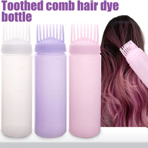 【Grilrigrin】3Pcs New Professional Salon Hair Oil Applicator Bottle 170ml Hair Dye Refillable Bottle Comb Plastic Dispensing Hairdressing Styling Tool