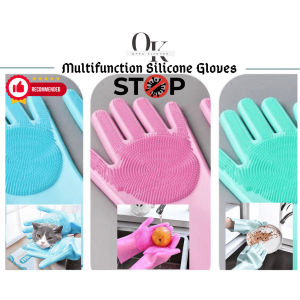 Silicone Household Gloves Wash Dishes Silicone Cleaning Heat Insulation Thicken Rubber Kitchen Sink Multi-Purpose Cleaning Food Grade Gloves Pencuci Pinggan Sarung Tangan Silikon Protect