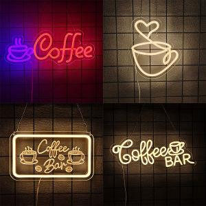 Coffee Series Neon Signs Used For Wall Lighting Decor Usb Powered Coffee Shop Restaurant Business Wall Lamps Easy To Hang.