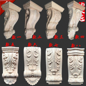 Dongyang Wood Carving European Style Solid Wood Column Head Carved Cabinet Decorative Roman Column Head Wardrobe Decorative Arch