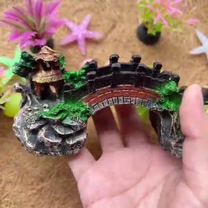 ถูก เครื่องประดับตู้ปลา สะพานโค้งจีน ตกแต่งตู้ปลา ตู้ไม้น้ำ ให้ปลาลอด เต่าเดินข้าม วัสดุเรซิน ปลอดภัยสำหรับสิ่งมีชีวิต