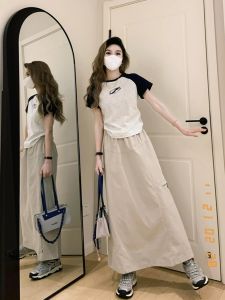 Váy Công Sở Chữ a Cạp Cao Phong Cách Mỹ Cho Nữ Mùa Hè 2024 Váy Midi Cạp Cao Chữ a Phong Cách Mỹ Mới Cho Nữ