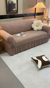 2026*Alice Knitted Sofa Cover Thickened Anti Slip Skirt Sofa Cover Universal Elastic Sofa Dust Cover 1/2/3/4 Seater L Shape