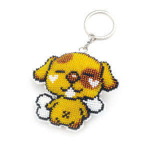 Móc khóa tự thêu chữ thập đính hạt cườm chống bụi chống nước hình hoạt hình dễ thương