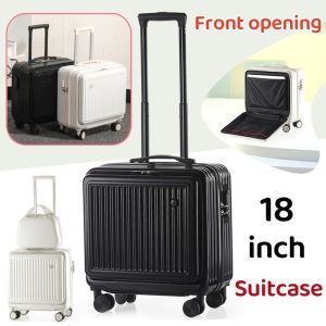 Front Opening 18 Inch Luggage Small Trolley Case Password Boarding Suitcase Multifunctional Lightweight Luggage