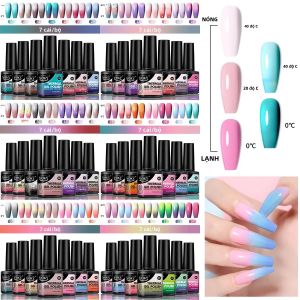 Bộ Dụng Cụ Dán Móng Tay Gel Đổi Màu Theo Nhiệt VOKY 7 Món Bộ Gel Móng Tay Nhạy Cảm Với Nhiệt Độ Dùng Được Với Đèn UV/LED