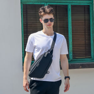 MENSPE Men Bag Nylon Chest Pack Functional Chest Bag Crossbody Beg Zipper Bag Sports Bag Waterproof Bag Street Shoulder Bag Messenger Bag Travel Bag Work or Business Bag
