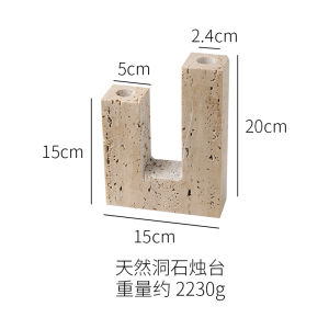 Nordic Style Natural Cave Stone Candle Holder Creative Home Decoration Sample Room Restaurant Decorative Accessories