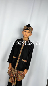 Setelan Pangsi Anak Motif Batik Kuning Walazizi Collection Baju adat tradisional