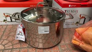 Nồi luộc gà Inox 3 lớp cao cấp đáy liền Emich Tri-max XS EL-3750 đướng kính 26/28cm - Hàng chính hãng bảo hành 36 tháng