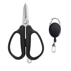 Saltwater Fishing Scissors Braid Scissors Line Cutter Soft Rubber Handle Saltwater Resistant Stainless Steel Fishing Tool Set