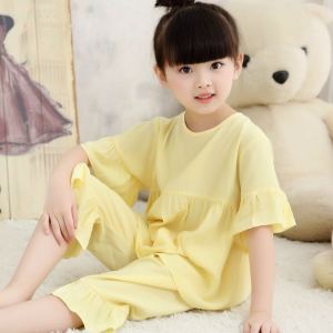 Bộ Đồ Ngủ Cotton Mùa Hè Cho Bé Gái Bộ Đồ Ngủ Cotton Pha Trộn Thoải Mái Thoáng Khí Chống Tĩnh Điện Cho Bé Gái Từ 1-13 Tuổi