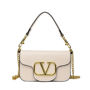 IELGY chain bag womens simple fashion texture foreign style golden V-shaped design small square bag