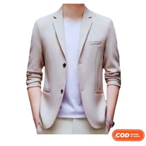 Model Polos Jas Blazer pria Casual / Resmi Slim Fit