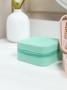 Hộp Đựng Trang Sức Bằng Da PU Họa Tiết Hoa Trắng Có Chữ Cái A-Z Đựng Bông Tai & Nhẫn Di Động Quà Tặng Cho Phụ Nữ Trong Nhiều Dịp Khác Nhau