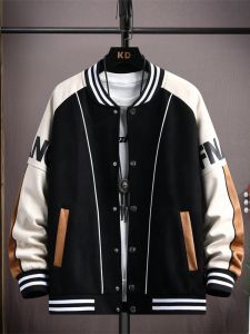 ROMON | Áo khoác nam Lomont dáng rộng cổ tròn ngắn thời trang xuân thu thương hiệu trẻ trung phong cách đường phố áo khoác ngoài thường ngày