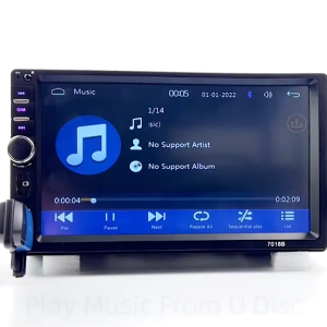 Car MP5 Carplay Head Unit Tape Mobil 2DIN Wired CarPlay Android Auto 7 Inch F7018C ESGO