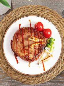 ผ้าปูโต๊ะทำจากเส้นใยฟาง ทรงกลม ลายจีน ผ้าปูโต๊ะแบบญี่ปุ่น ผ้าปูโต๊ะแบบไร้ความร้อน ผ้าปูโต๊ะสำหรับเครื่องดื่มชา ผ้าปูโต๊ะสำหรับโต๊ะอาหาร