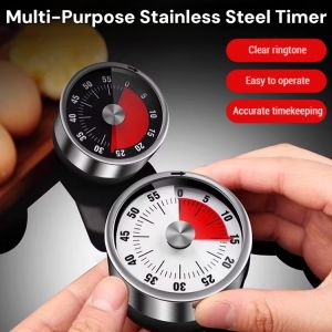 Time Management: Kitchen Timer Multi-Purpose Stainless Steel Cooking Timer Magnetic Mechanical Timer 60-Minutes Alarm 厨房计时器