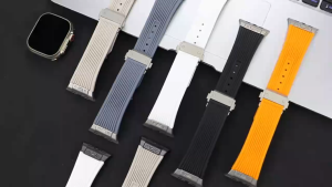 Liquid Fluororubber Strap For apple watch series 10 46mm Strap series 9 8 7 6 5 4 SE 45mm 44mm 42mm 49mm Sport Rubber Watchband Bracelet For apple watch Band Ultra Ultra 2 49mm strap