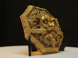 Gương Hổ Phù "Đồng" ngậm kiếm 14.5cm/22.5cm_video(trấn trạchchế sát khíhóa giải phong thủy )