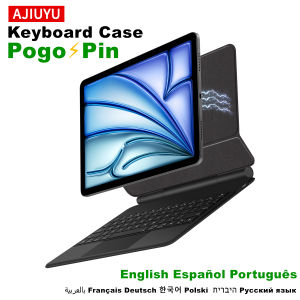 Pogo Pin Magic Keyboard For iPad Air 11 inch M3 M2 2018-2022 Pro M4 5th 4th 3rd Case Arabic Korean Russian Japanese Thai Hebrew