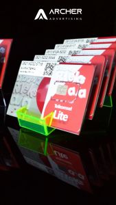 TEMPAT RAK VOUCHER KARTU PERDANA 10 SLOT 35CM AKRILIK HIJAU STABILO