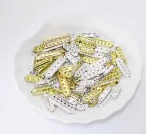 30pcs 3/5 Holes Metal Rhinestones Spacer Beads Gold Silver Color Separator Connector For DIY Jewelry Making Bracelet Accessories