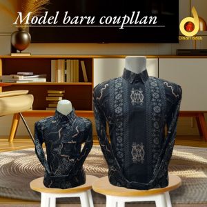 couplan batik sarimbit ayah dan anak lengan panjang lapis furing halus