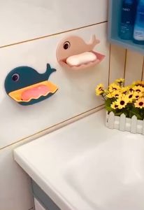 TEMPAT SABUN BATANG MODEL IKAN PAUS /  HOLDER TEMPEL KAMAR MANDI