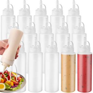 5Pcs 500ml Kitchen Squeeze Bottle for Salad Ketchup / Condiment Squeeze Dispenser / Plastic Sauce Squeeze Bottle