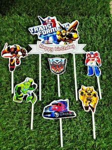 Topper cake Transformer happy birthday hiasan kue ulang tahun