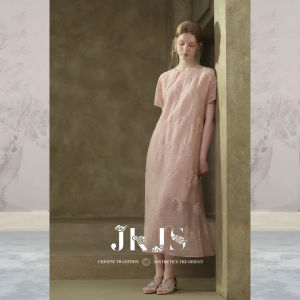JK＆JS | Loose Fitting Slimming Tencel Linen Embroidery Dress