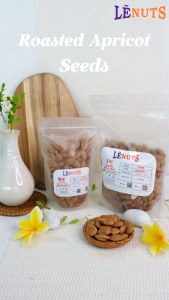 Lenuts Roasted Apricot Seed with Shell | Kacang Biji Apricot dengan Kulit | 中国烤杏仁