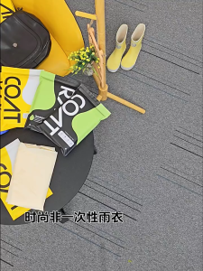 osens-เสื้อกันฝน เสื้อกันฝนแฟชั่น PEVA เสื้อกันฝนผู้ใหญ่ ไม่มีฝนรั่ว หนาขึ้น ทน และมีน้ำหนั พับเก็บง่าย