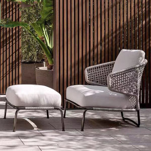 Outdoor Wicker Sofa Set Villa Courtyard Waterproof Rattan Chair Three-Piece Set Homestay Balcony Model Room Casual Sofa Combination
