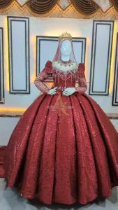 Gaun Pengantin Sequin Ronce Lepas Pasang: Baju Pengantin Sequin & Aksesoris Ronce