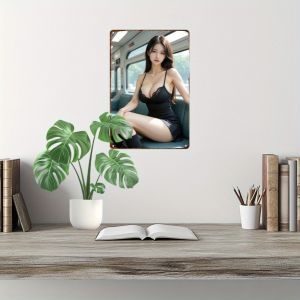 CIFbuy | 2D Metal Sign 8x12 Inch Aluminum Vintage Anime Girl Wall Art Retro Decor for Home Room Garage Cafe Festival Gift