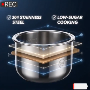 [UPGRADE] German ZEMKON 5L Low Sugar Rice Cooker Intelligent Reservation Multifunctional Household Stainless Steel Rice Cooker Rice Soup Separation Low Sugar Non Stick Elektrik Periuk Nasi Elektrik Kecil 脫糖電飯煲 Smart Rice Cookers Smart Cookers