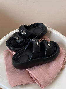 Thin Stripe Summer Sweet Cool XINGX Sandals Online Influencer Fashion Outwear Shit Feeling Raise the Bottom Double Strap Slippers for Women