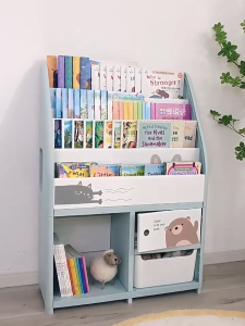 Childrens Bookshelf Storage Rack Baby Picture Book Rack Floor Book Home Cabinet Organizer Toy Storage Cabinet