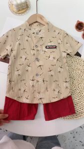 Children clothing shirt sets for boys set baju polo budak lelak