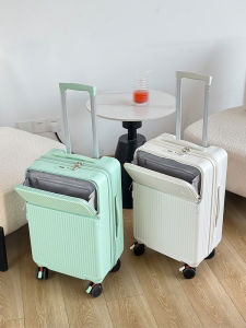 2025 New Fashion Front Opening Luggage Bag Womens 20 Inch Boarding Box Multi-Function PC Pull Rod 26 Silent Travel Suitcase