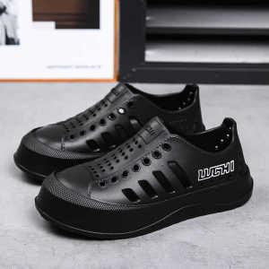 รองเท้าแตะชายหาดสำหรับตกปลา รองเท้าแตะแบบมีรูสำหรับผู้ชาย ฤดูร้อน กลางแจ้ง กันลื่น ระบายอากาศได้ดี น้ำหนักเบา รองเท้าสำหรับเดินเล่นชายหาด