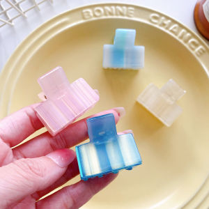 คลิปหนีบผมสี่เหลี่ยมเล็กสไตล์เกาหลีสำหรับผู้หญิง เครื่องประดับผมสไตล์เกาหลีแบบเรียบง่าย สีเจลลี่ คลิปหนีบผมข้างหน้า คลิปหนีบผมสุดเทรนด์