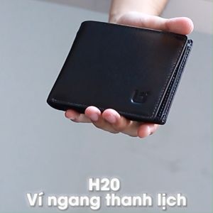 Ví Da Nam Bóp Da Nam Kim Bảo H20 Da Bò Màu Đen Nâu Bò