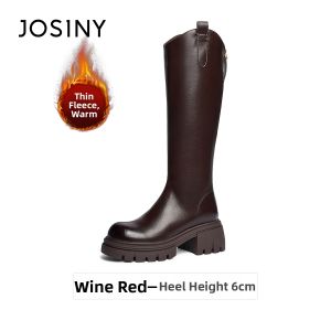 Josiny | Thick Sole Slimming V-Shape Knight Long Boots for Petite