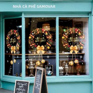 1 Miếng 45Cm X 60Cm Giáng Sinh Kính Dán Tĩnh Điện Cửa Sổ Vòng Hoa Ngày Lễ Đảng Không Khí Trang Trí Phong Cách Hiện Đại PVC